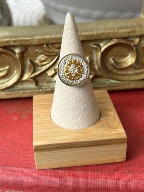 & Other Stories Gold and Silver Filigree Crystal Ring